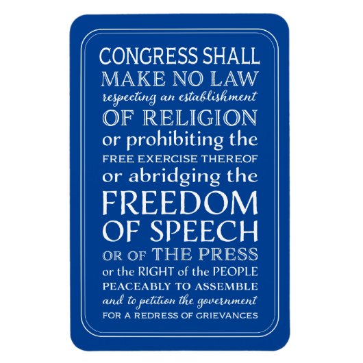 Bill of Rights Vrijheid van meningsuiting  belette Magneet (Verticaal)