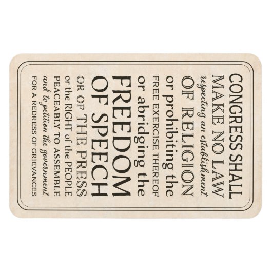 Bill of Rights Vrijheid van meningsuiting en relig Magneet (Horizontaal)