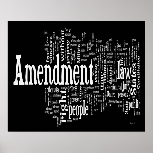 Bill of Rights Word Cloud Poster (Voorkant)