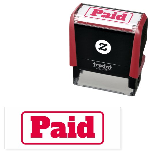 Bill Paid Red Kantoor & Business Stamp Zelfinktende Stempel (In situ)