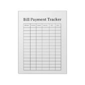 Bill Payment Tracker Notepad Notitieblok (Linkerzijde)