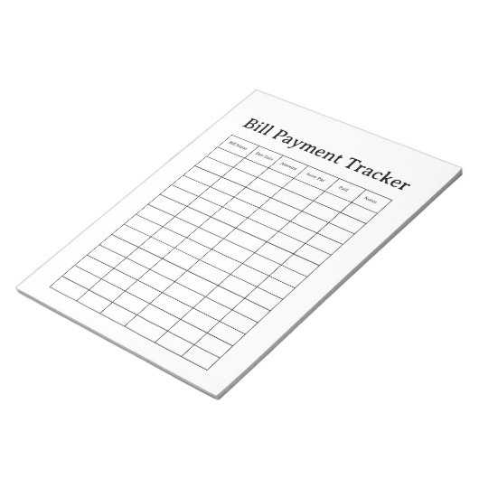 Bill Payment Tracker Notepad Notitieblok (Schuin)