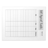 Bill Payment Tracker Notitieblok (Voorkant)