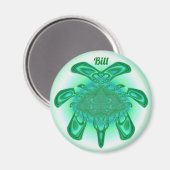 BILL ~ Shades of Green, White ~ Stunning Design Magneet (Voorkant / Achterkant)