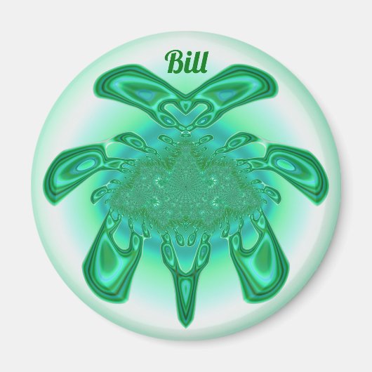 BILL ~ Shades of Green, White ~ Stunning Design Magneet (Voorkant)