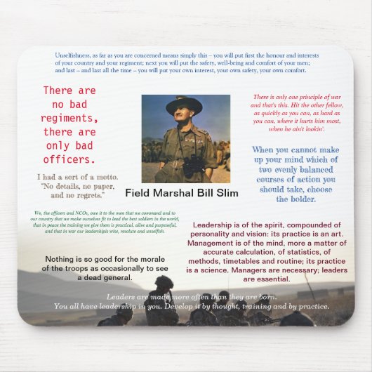 Bill Slim Leadership Mouse Mat Muismat (Voorkant)