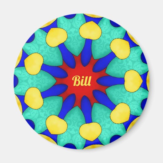 BILL ~ Stark Red Green Yellow ~ Verbijsterend desi Magneet (Voorkant)