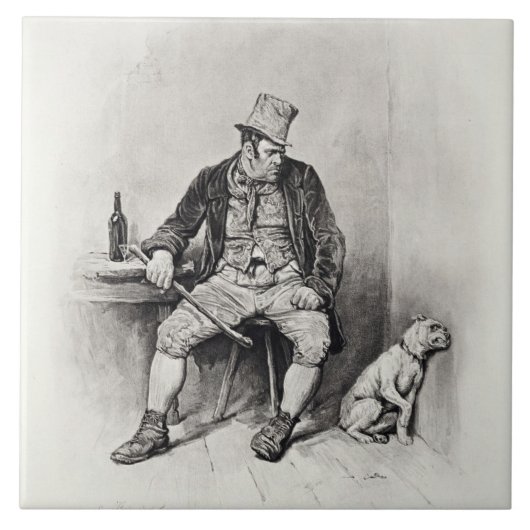 Bill Sykes en zijn hond uit Charles Dickens: A G Tegeltje (Voorkant)
