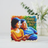 BILL~ Verjaardag Kaart ~ Vrije tijd ~ (Staand voorkant)