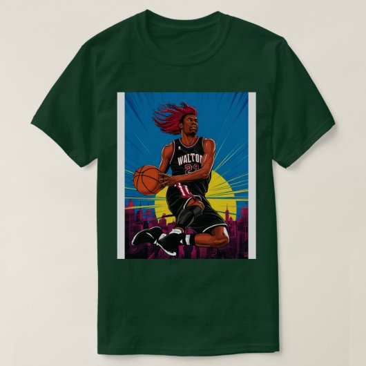Bill Walton speelt basketbal T-shirt (Design voorkant)