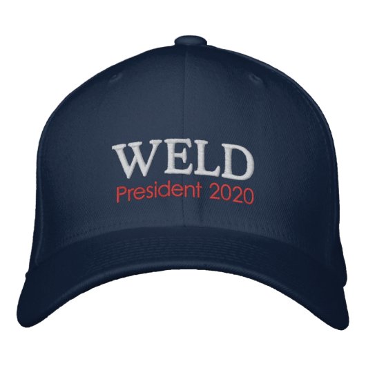 Bill Weld President 2020 Geborduurde Pet (Voorkant)