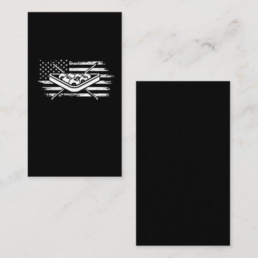 Billard 8 Ball Sport American Flag Visitekaartje (Voorkant / Achterkant)