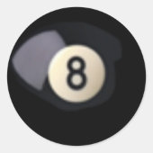 Billard Ball 8 Ronde Sticker (Voorkant)