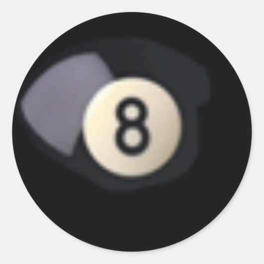 Billard Ball 8 Ronde Sticker (Voorkant)