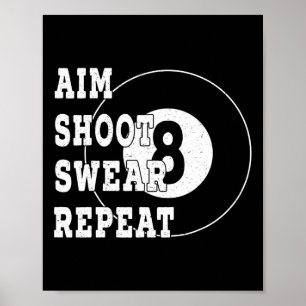 Billard Biljart 8 Acht Ball Retro Snooker Tafel Poster