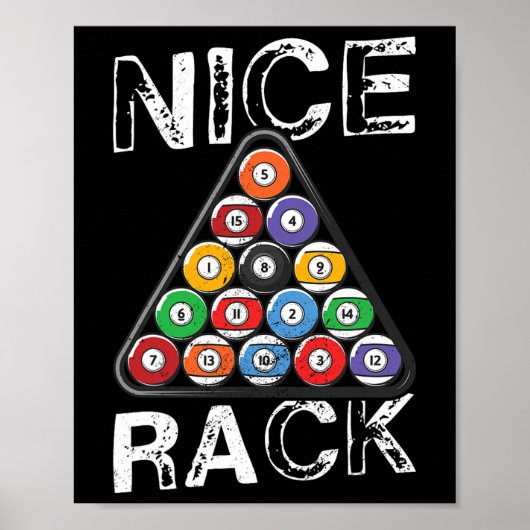 Billard Nice Rack Pool Biljart Humor Poster (Voorkant)