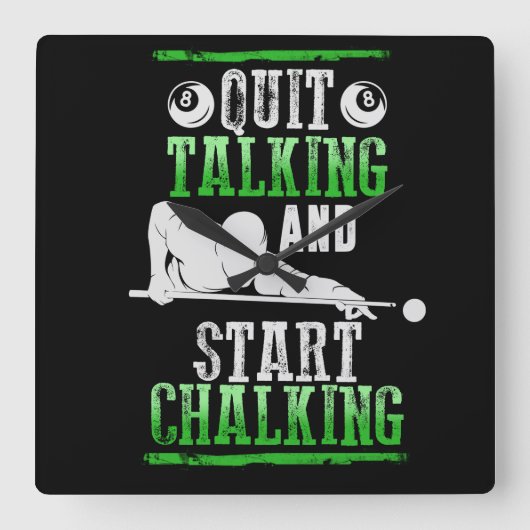 Billard Style Vierkante Klok (Voorkant)