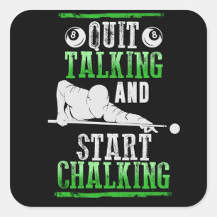 Billard Style Vierkante Sticker