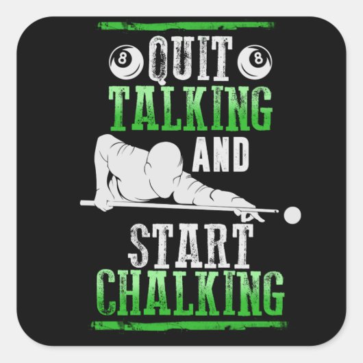 Billard Style Vierkante Sticker (Voorkant)