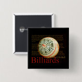 Billards Vierkante Button 5,1 Cm (Voorkant /achterkant)
