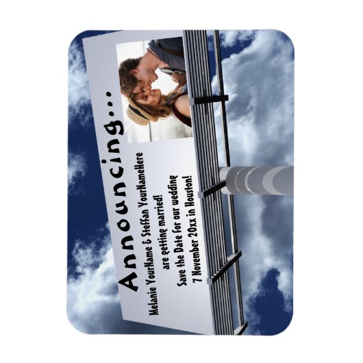 Billboard Aankondiging Save the Date Magneet (Verticaal)