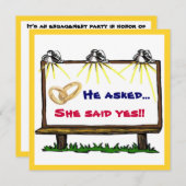 Billboard Announcement Engagement Party Kaart (Voorkant / Achterkant)