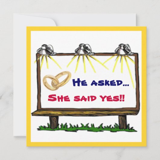 Billboard Announcement Engagement Party Kaart (Voorkant)