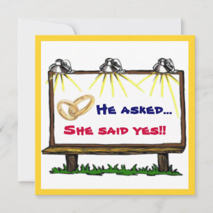 Billboard Announcement Engagement Party Kaart