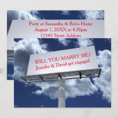 Billboard - Engagment Party Invitation Kaart (Voorkant / Achterkant)
