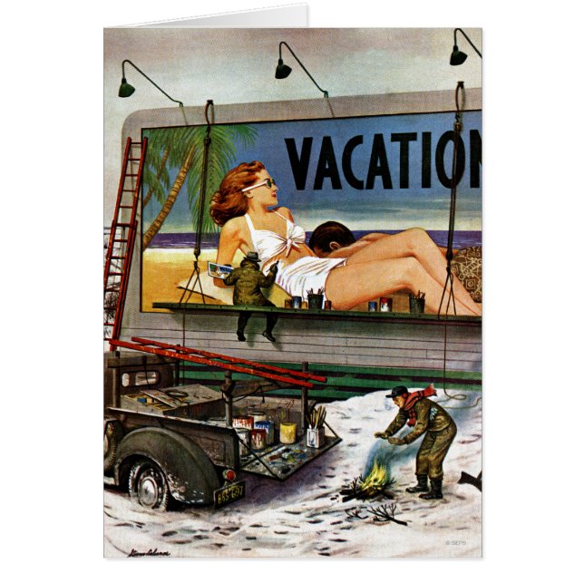 Billboard Painters in Winter van Stevan Dohanos (Voorkant)