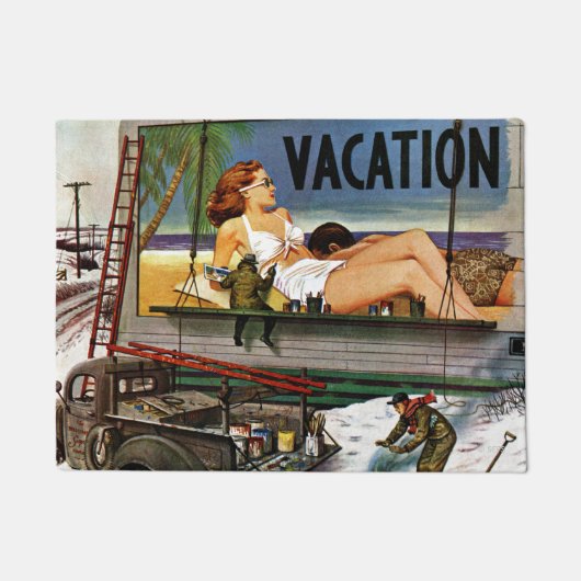 Billboard Painters in Winter van Stevan Dohanos Deurmat (Voorkant)