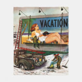 Billboard Painters in Winter van Stevan Dohanos Fleece Deken (Voorkant)