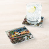 Billboard Painters in Winter van Stevan Dohanos Glazen Onderzetter (Schuin)