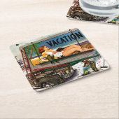 Billboard Painters in Winter van Stevan Dohanos Kartonnen Onderzetters (Schuin)