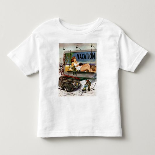 Billboard Painters in Winter van Stevan Dohanos Kinder Shirts (Voorkant)