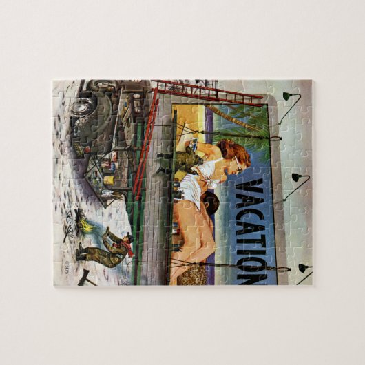 Billboard Painters in Winter van Stevan Dohanos Legpuzzel (Horizontaal)