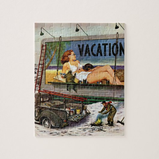 Billboard Painters in Winter van Stevan Dohanos Legpuzzel (Verticaal)