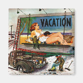 Billboard Painters in Winter van Stevan Dohanos Magneet (Voorkant)