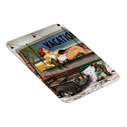 Billboard Painters in Winter van Stevan Dohanos Magneet (Rechterzijde)