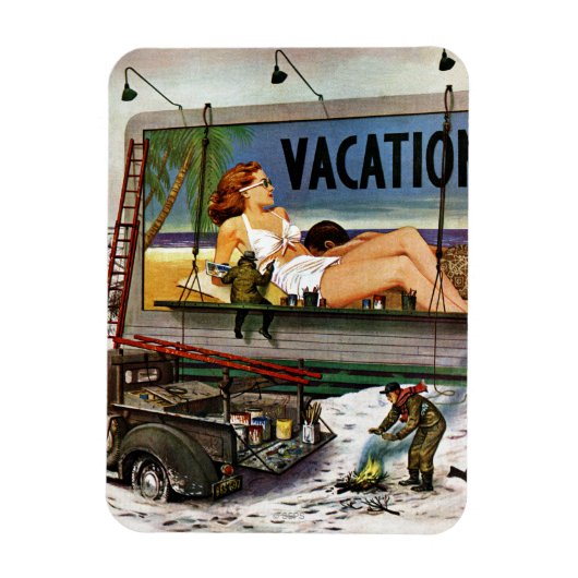 Billboard Painters in Winter van Stevan Dohanos Magneet (Verticaal)