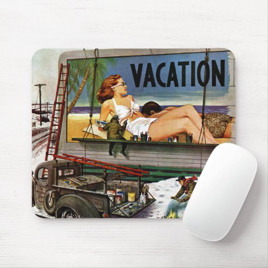 Billboard Painters in Winter van Stevan Dohanos Muismat (Met muis)