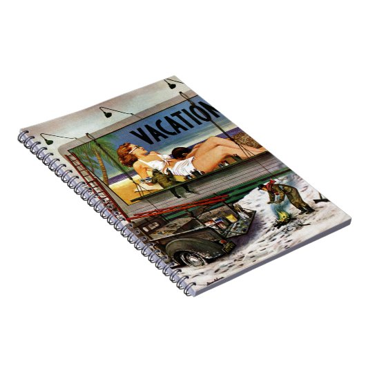 Billboard Painters in Winter van Stevan Dohanos Notitieboek (Rechterzijde)