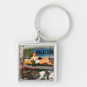 Billboard Painters in Winter van Stevan Dohanos Sleutelhanger (Voorkant)