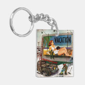 Billboard Painters in Winter van Stevan Dohanos Sleutelhanger (Voorkant Links)