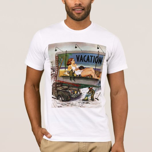 Billboard Painters in Winter van Stevan Dohanos T-shirt (Voorkant)