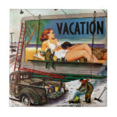 Billboard Painters in Winter van Stevan Dohanos Tegeltje (Voorkant)