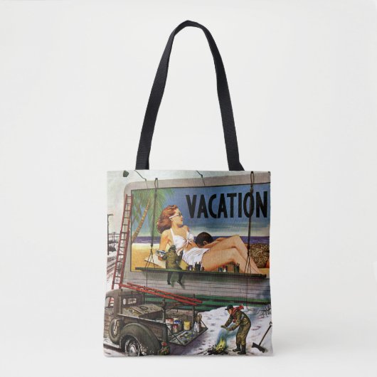 Billboard Painters in Winter van Stevan Dohanos Tote Bag (Voorkant)