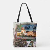 Billboard Painters in Winter van Stevan Dohanos Tote Bag (Achterkant)