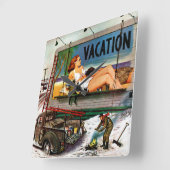 Billboard Painters in Winter van Stevan Dohanos Vierkante Klok (Hoek)