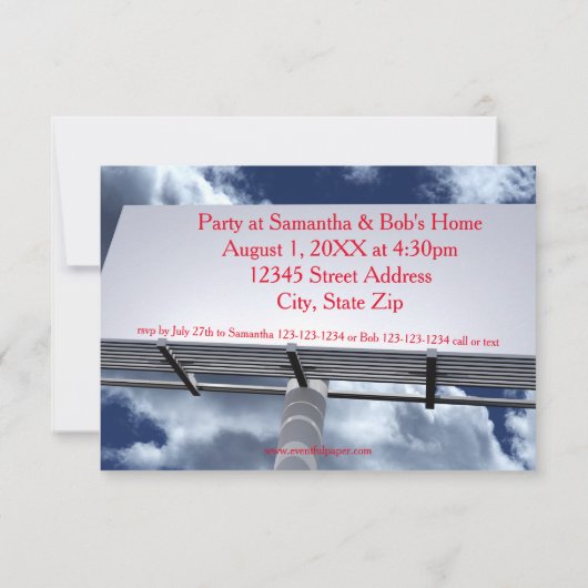 Billboard Sign - 3x5 Verjaardagsfeestuitnodiging Kaart (Achterkant)